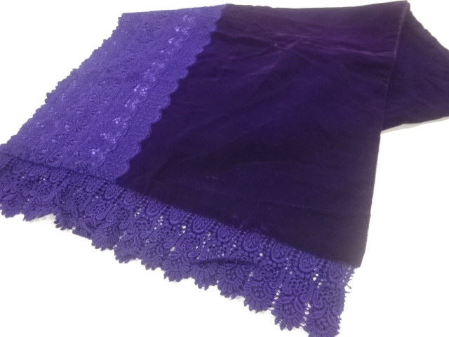 ビロードレース花模様ショール